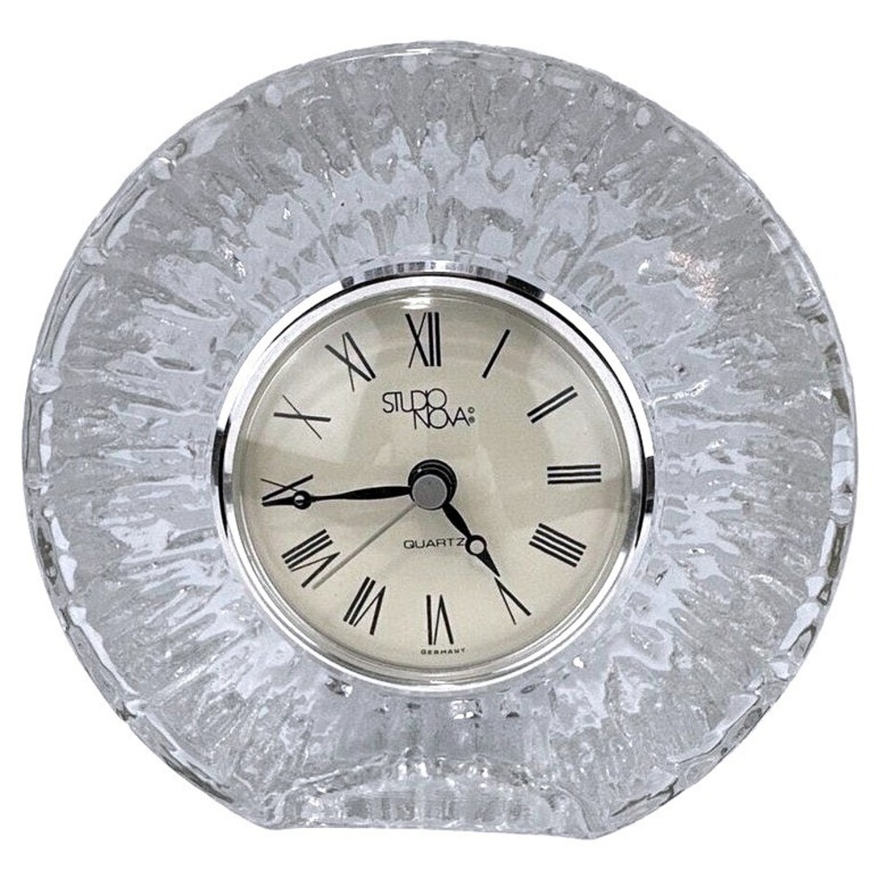 Studio Nova Quartz Clock Germany Glass Table Desk Decor Shelf Mantle